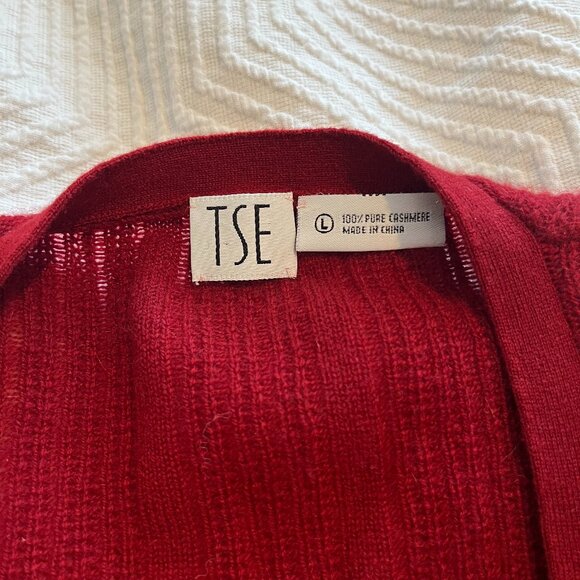 Vintage TSE Cashmere Cardigan, Red, Size L - Picture 3 of 4